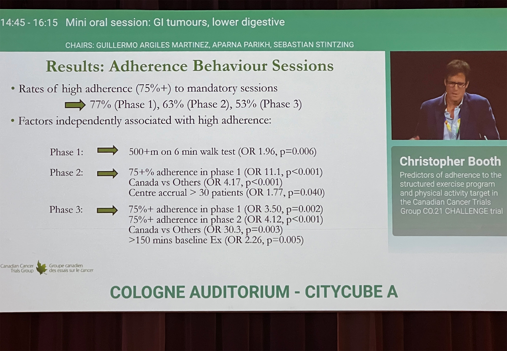 Dr Chris Booth presenting CO21 at ESMO 2025