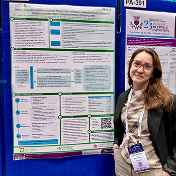  Dr. Florencia Comelles presents the MY13 trials in progress abstract poster 