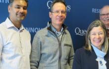 Shakeel Virk Director Operations & Pathology Coordinator & Dr Lois Shepherd Director of the #CCTG Tumour Tissue Data Repository with Dr David LeBrun, Academic Director, Queen's Canada Laboratory for Molecular Pathology