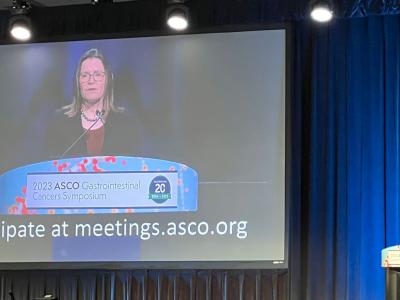 Oral presentation by Dr Laura Dawson at the ASCO Gastrointestinal Cancer Symposium 2023 of results for the Canadian Cancer Trials Group (CCTG) HE1