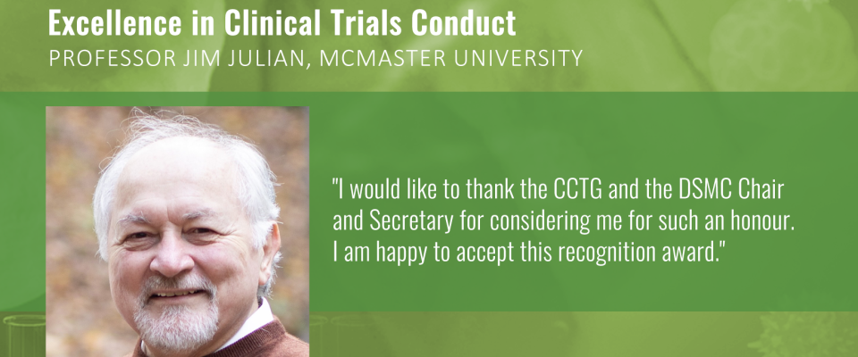Excellence in Clinical Trials Conduct award presented to Professor Jim Julian