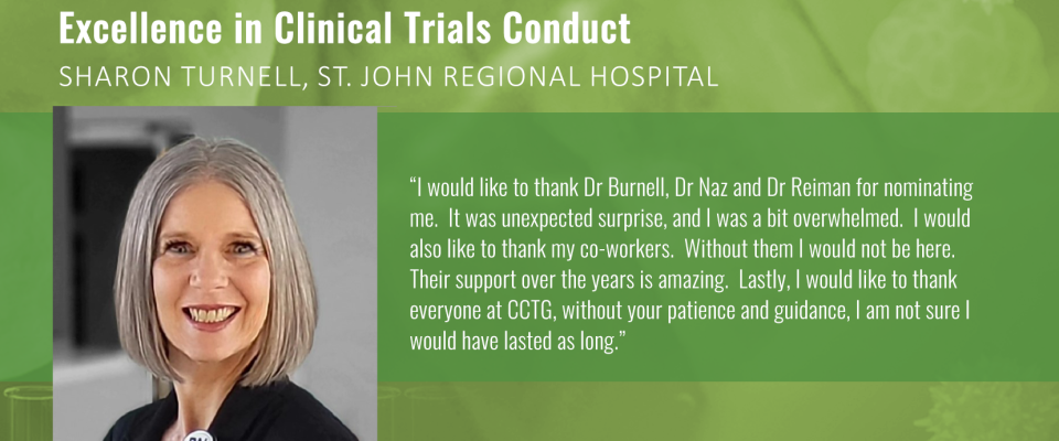 Excellence in Clinical Trials Conduct award presented to Sharon Turnell