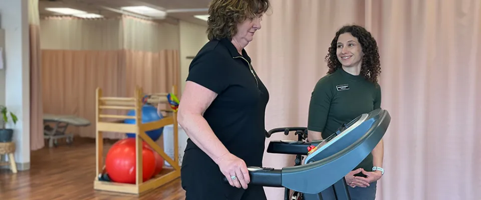 Terri and Alison at the gym - CO21 clinical trial