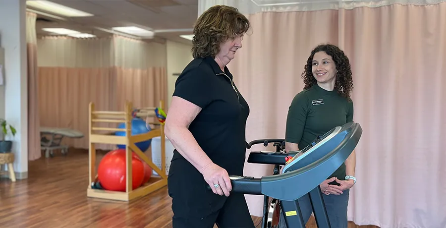 Terri and Alison at the gym - CO21 clinical trial
